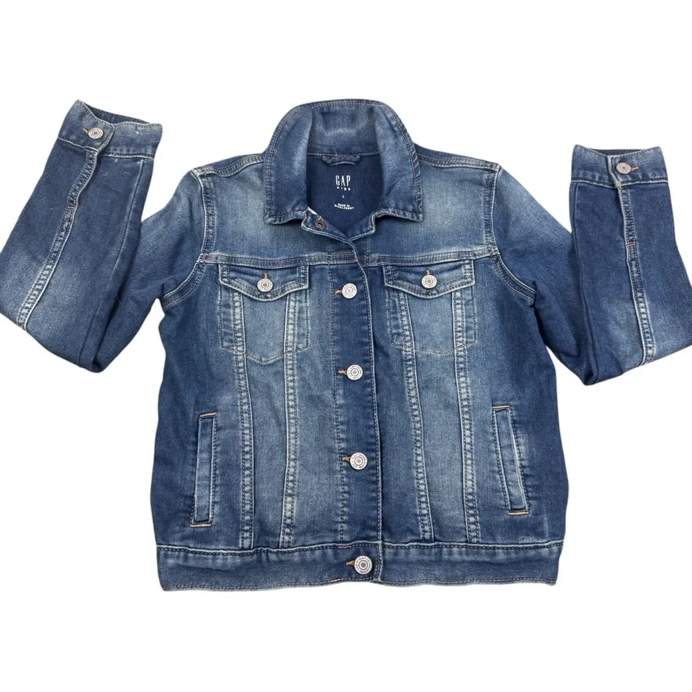 GAP Kids Classic Blue Denim Jean Jacket Girls Size Large